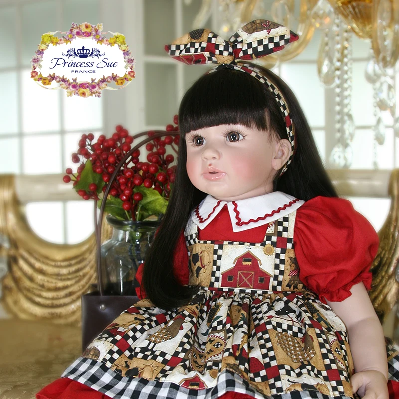

Pursue 24"/60cm Silicone Reborn Babies Beautiful Princess Girl With Matching Dress Soft Body Weighted for Cuddle Gifts For Girls