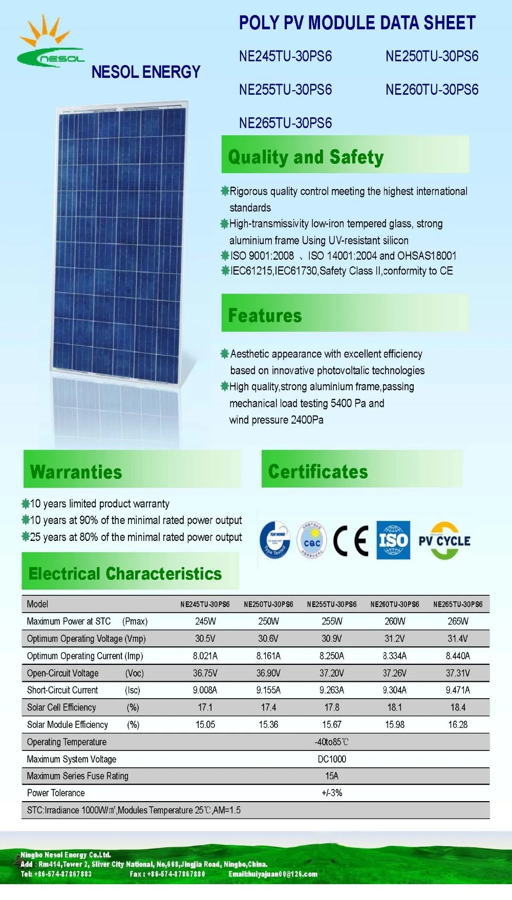 245 W, 250 W, 255 W, 260 W, 265W 24V 60 ячеек мульти/поликристаллические солнечные панели, рамка фотогальванического модуля для 18В домашняя система и приложения