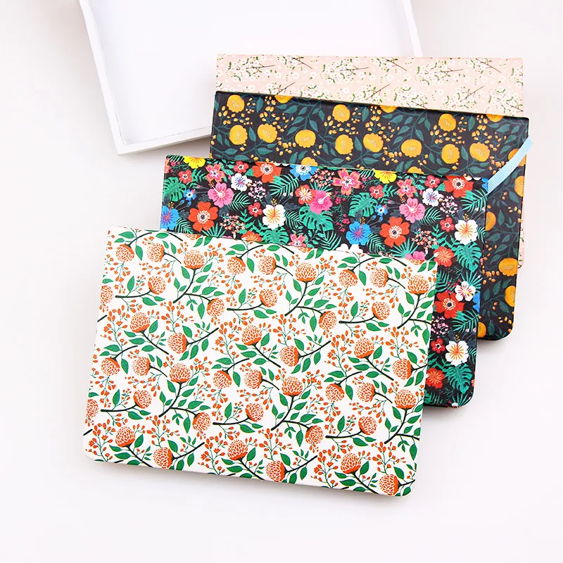 

New Floral Flower Schedule Book Diary Weekly Monthly Planner Notebook PU Leather School Office Supplies Kawaii Stationery
