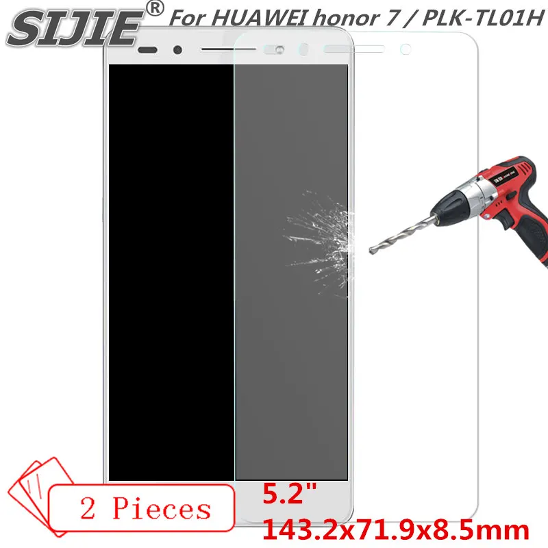 

SIJIE 2PCS Tempered Glass For HUAWEI honor 7 PLK-TL01H save cover honor7 Screen Protector protective 5.2" inch free gift