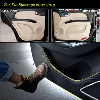 

Brand New 1 Set Interior 3D Carbon Fiber Doors Side Edge Anti-kick Protection Pad Sticker For Kia Sportage 2007-2013