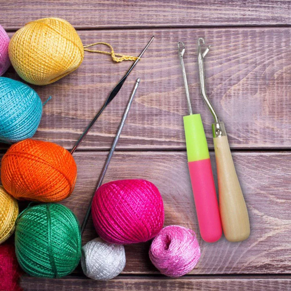 5Pcs Multipurpose Knitting Crochet Set Stitches Hand Sewing Weaving Tools Assorted Crafts Needle Braiding Latch Hooks Durable