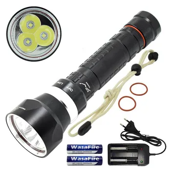 

Super Bright 3x XML L2 LED Waterproof Scuba Diving Flashlight Underwater Dive Torch Light Diving Lamp Lanterna for Spearfishing