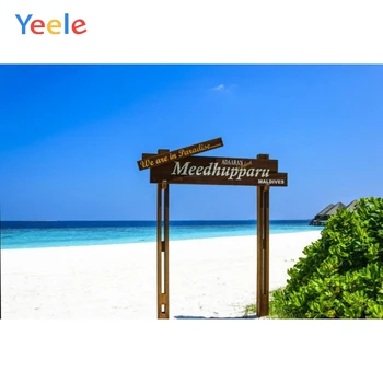 

Yeele Blue Sky Beach Wooden Door Photo Backdrop Photocall Studio Photography Backdrops Customized Background For Photo shoots