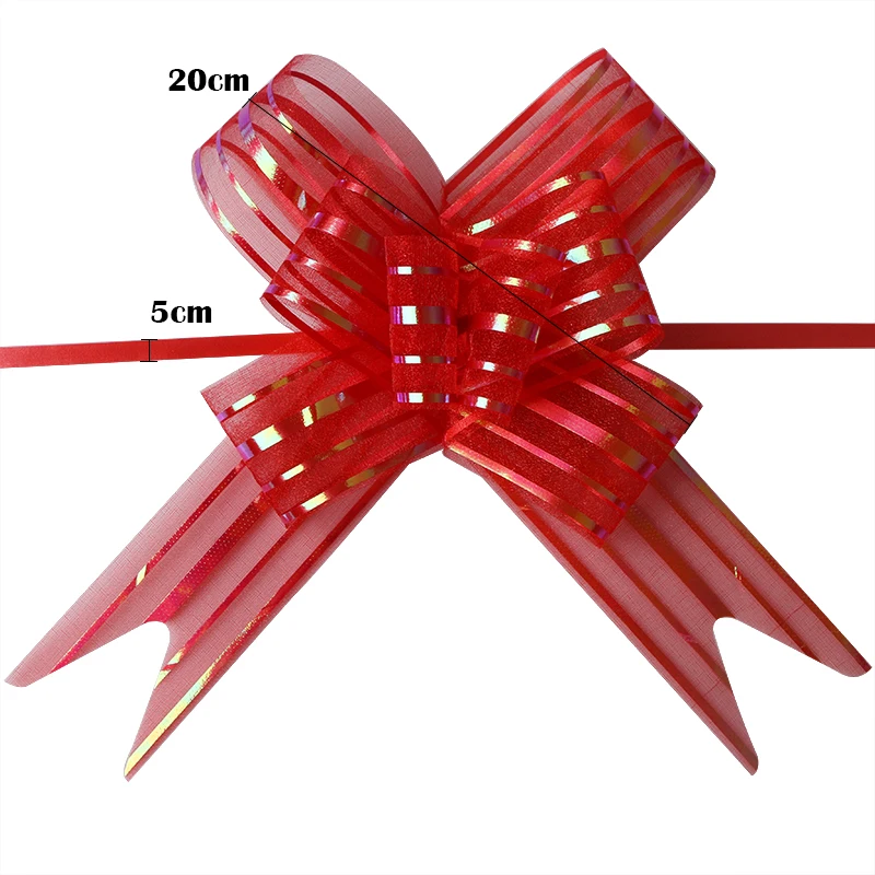 10Pcs-Lot-New-Hot-Christmas-Gift-Packing-Pull-Bow-Ribbons-Decorative-Holiday-Pull-Flower-Ribbons-Wedding