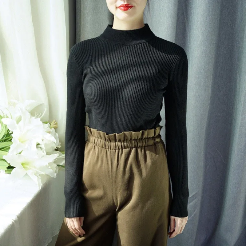 2019 Autumn Winter Women Pullovers Sweater Knitted Elasticity Casual Jumper Fashion Slim Turtleneck Warm Female Sweaters 2019 Autumn Winter Women Pullovers Sweater Knitted Elasticity Casual Jumper Fashion Slim Turtleneck Warm Female Sweaters