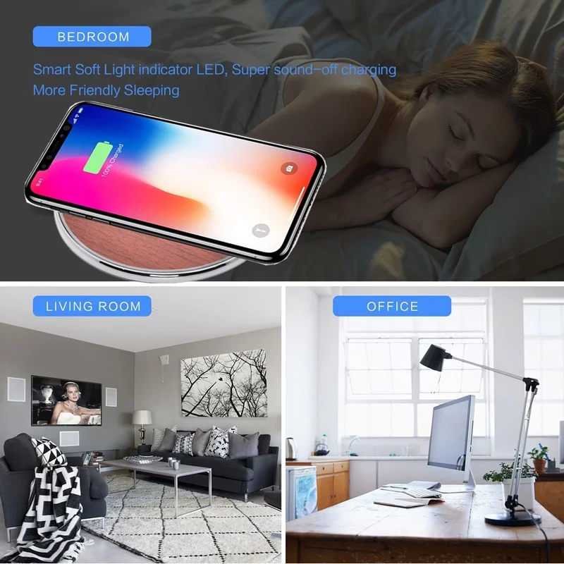 Беспроводное зарядное устройство Tongdaytech 10 Вт из цинкового сплава Qi для Iphone X 8 Plus