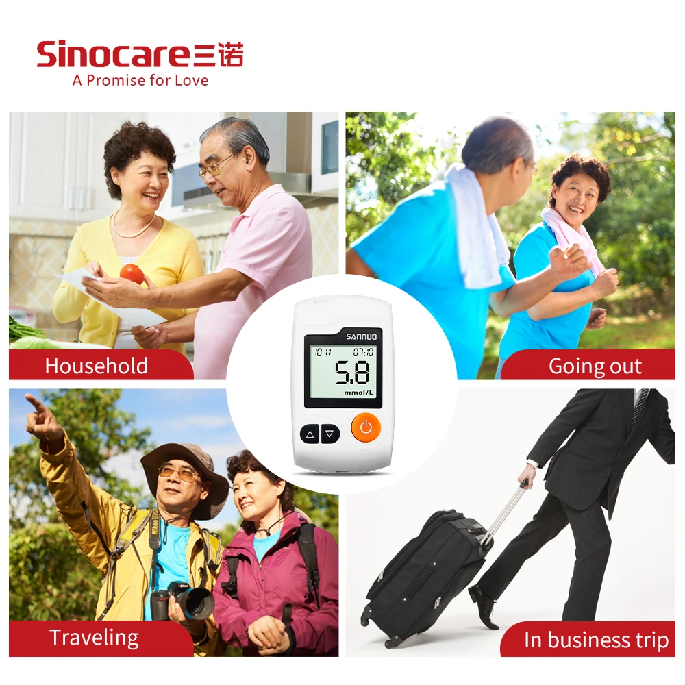 “ Tiras de Teste e Lancetas Pcs Sinocare Ga-3 no Sangue