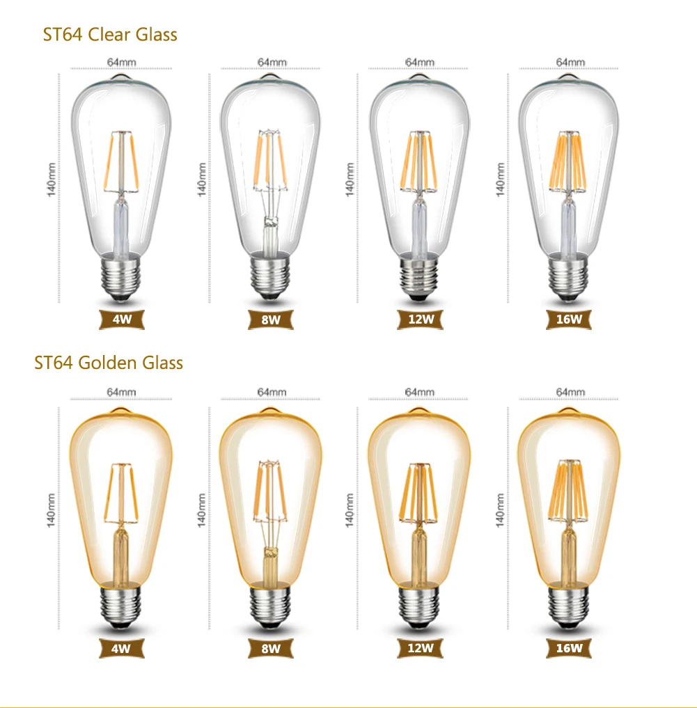 5er Set e27 DEL Ampoules Filament-Poire BLANC chaud 150 lm ampoule de rechange Lamp 