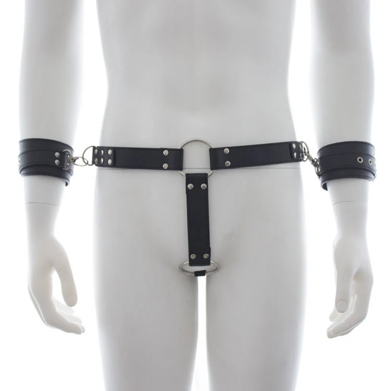 Экзотическая одежда секс-игрушки для мужчин из искусственной кожи сексуальный жгут пениса руки сдержанный мужской пояс целомудрия секс-товары