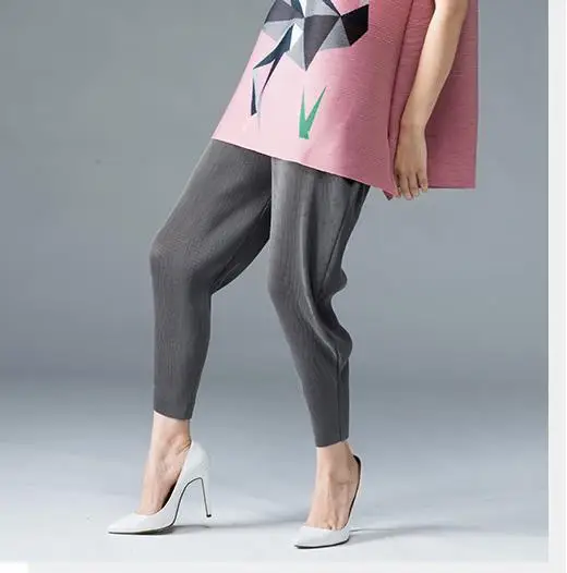 

Spring and summer all-match thin loose folded leisure Haren pocket ankle length pant radish pants-L998