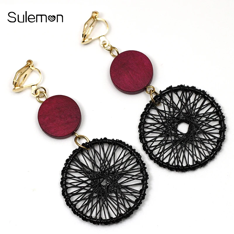 

Metal Dreamcatcher Earrings No Hole Ear Clips Dream Catcher Net With Clip Earrings Without Piercing Women Earring Jewelry CE238