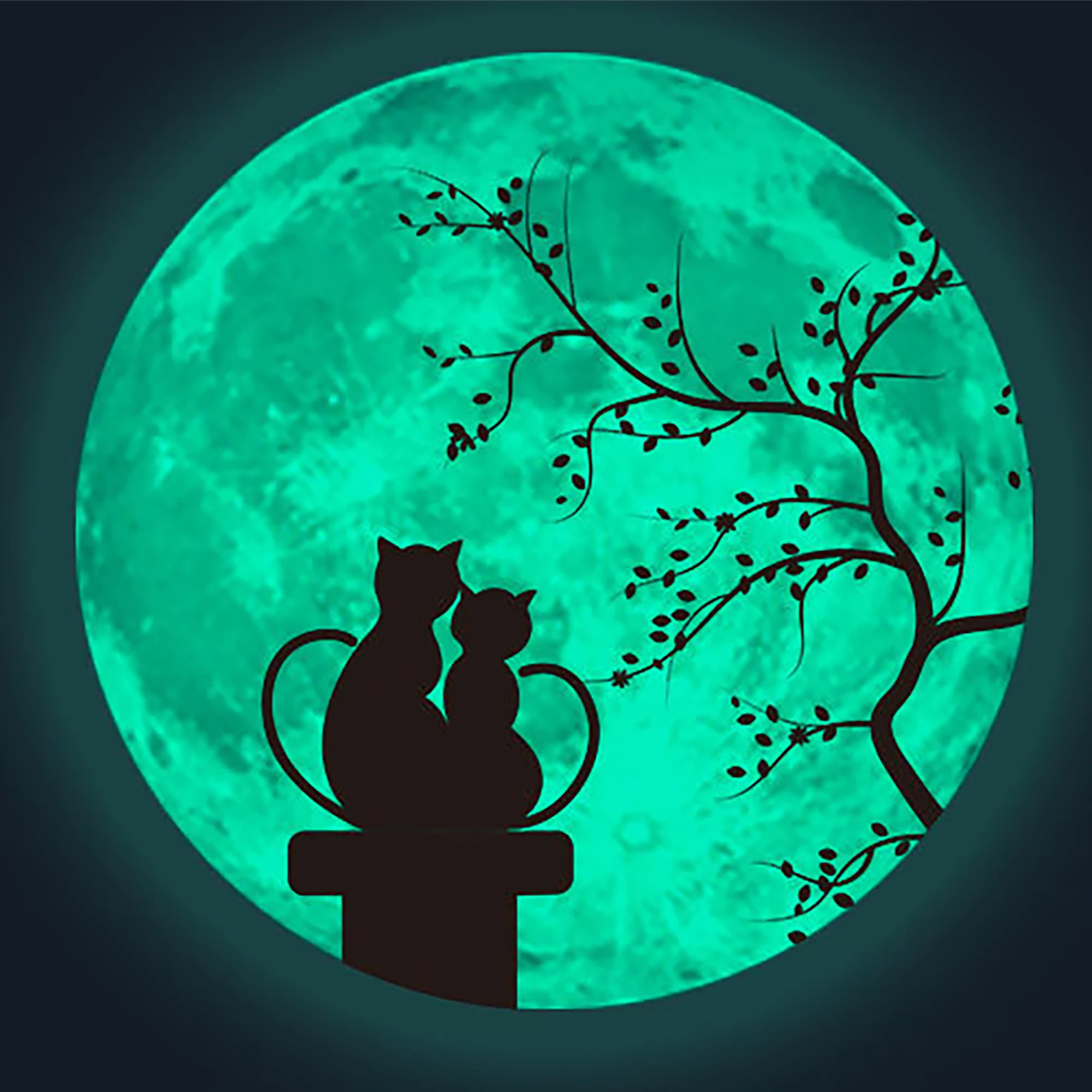 

New 3D Large Moon Fluorescent Wall Sticker Luminous Removable Glow In The Dark Sticker Wall Decor Room Decoration 30CM