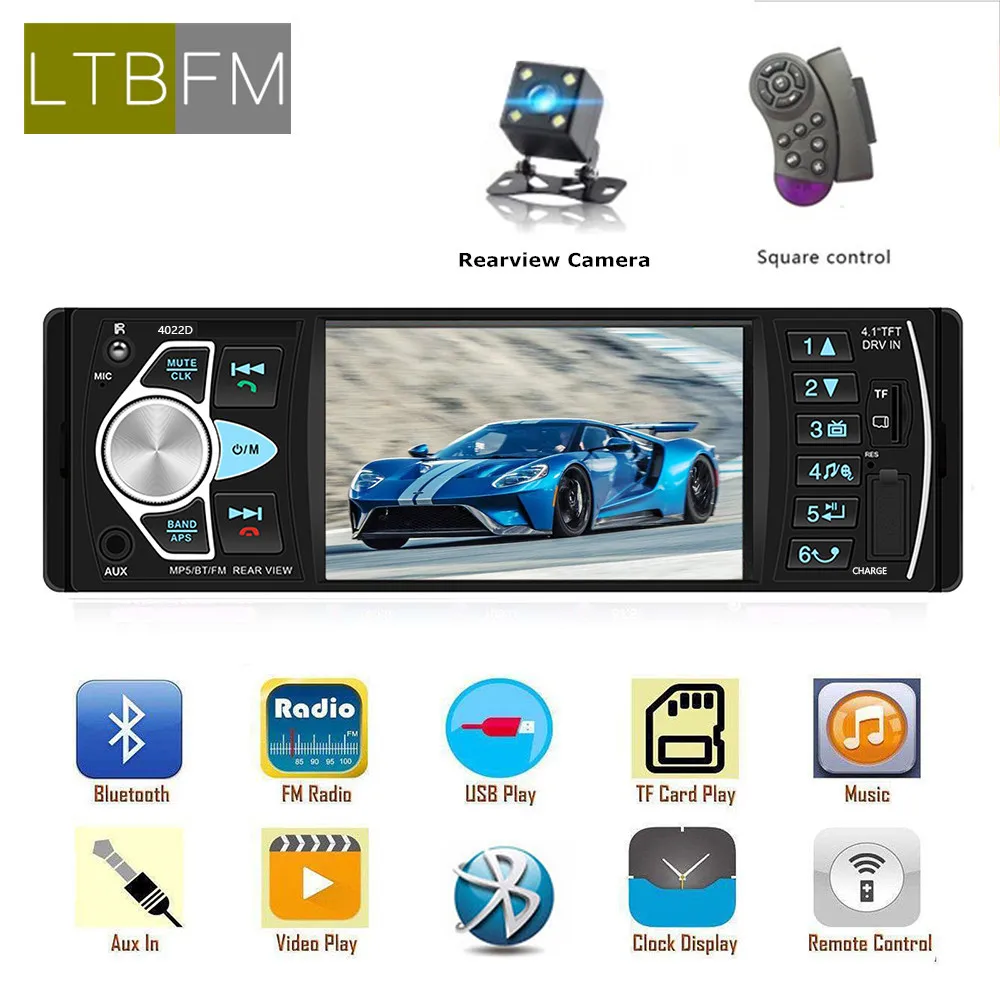 

LTBFM 4022D Bluetooth Autoradio 1 Din Car Radio Car Stereo Auto Multimedia MP5 Player TF USB MP3 Radio Coche Audio Video Player