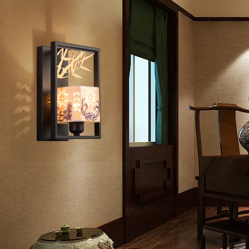 Chinese style Study room E27 Wall Lamp Bedside wall sconce Antique Wall light Hotel Loft Bedroom Villa Living room reading light Chinese style Study room E27 Wall Lamp Bedside wall sconce Antique Wall light Hotel Loft Bedroom Villa Living room reading light