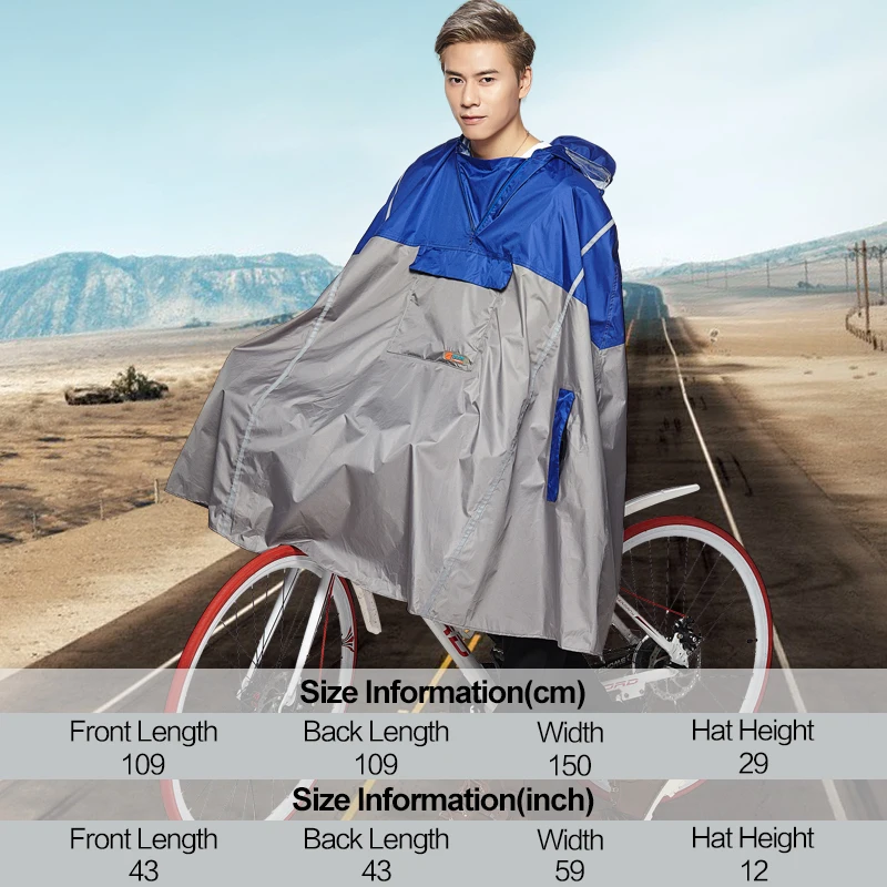 RAINPROOF Impermeable Outdoor Fashionable Rain Poncho Backpack Reflective Tape Design Climbing Hiking Travel Rain Cover
