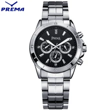 PREMA Clock Men Relogio Masculino Watch Men Luxury Brand 2017 Waterproof Male Watch Sports Steel Watchband Quartz Wristwatches