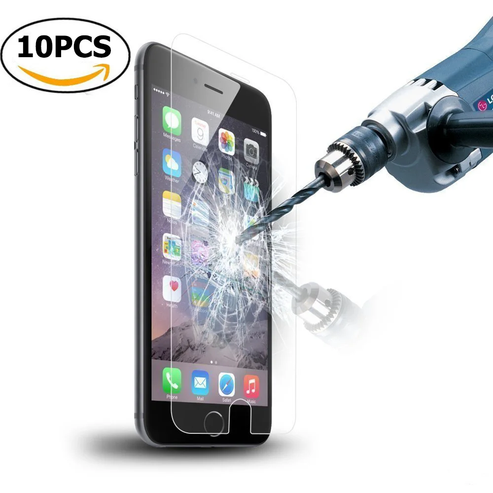 Ascromy 10PCS 0.3mm 9H 2.5D Tempered Glass for iPhone 6 6S 5 5s 5c SE 4s 8 X Screen Protector Film for iphone 7 plus Protection (1)