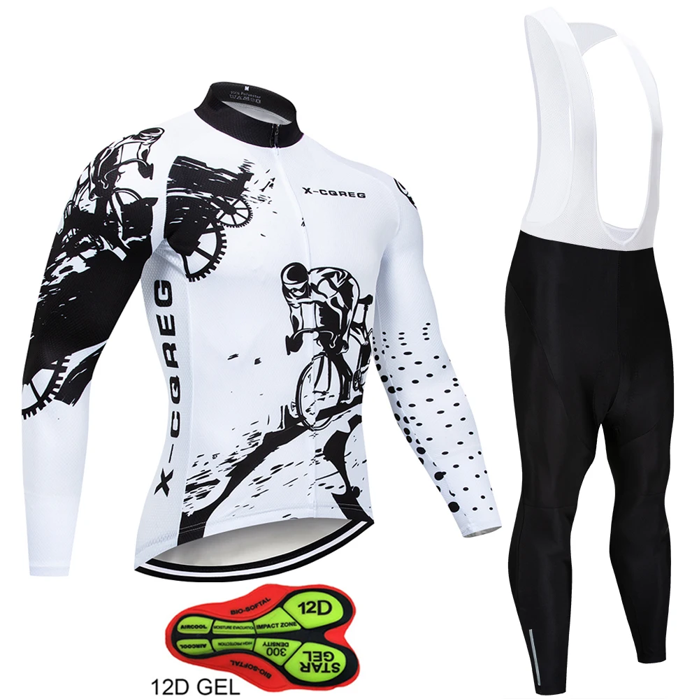 quente X-CQREG manga longa conjunto camisa ciclismo