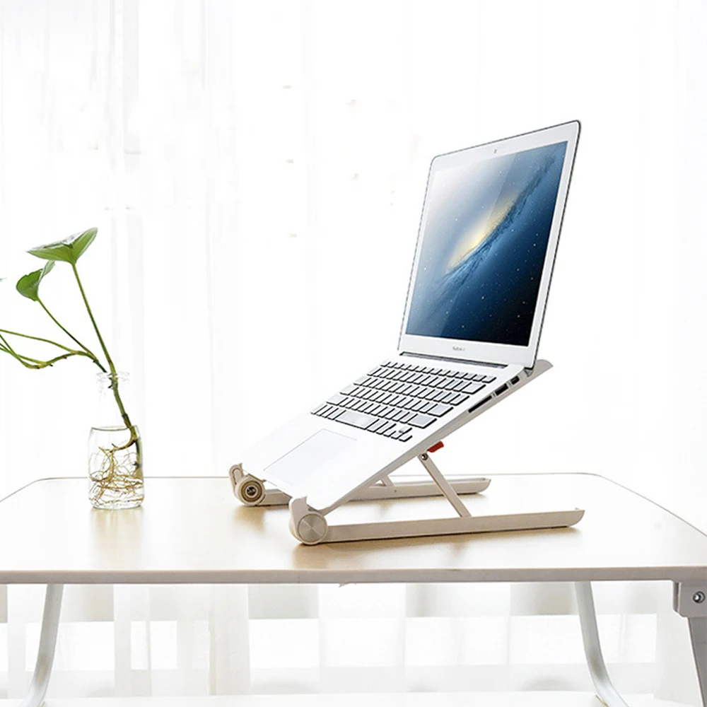 Height Notebook Stand Cooling Holder for MacBook 11-15.6 inch Folding Portable Laptop Stand Two Heights Adjustable Desktop