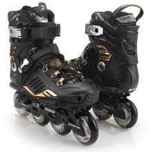 Roadshow RX6 Slalom Inline Skates Golden Adult Skating Shoes Black White 85A PU Wheels For Free Skating Sliding Street Skating