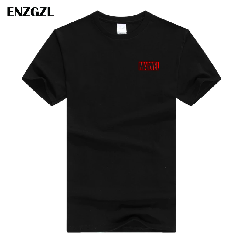 ENZGZL одежда летние футболки мужские MARVEL хлопок короткий рукав Футболка облегающая Мужская футболка с круглым вырезом XS S M L XL уличная одежда - Цвет: X-R-black