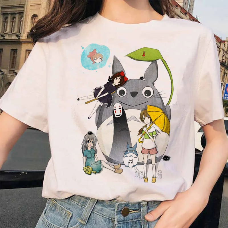 Totoro Унесенные призраками студия Ghibli femme Футболка японская женская ulzzang футболка аниме Хаяо Миядзаки женская футболка Харадзюку 90s