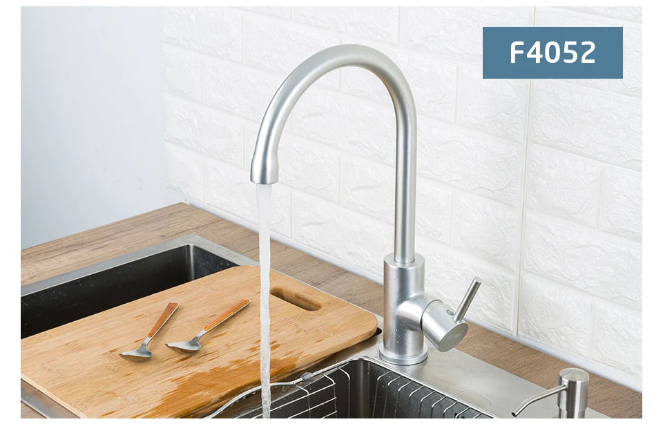 FRAP kitchen faucet Space Aluminum Hot and Cold Water mixer Tap 360 Degree Rotation Deck Mounted Crane YF40010/11/F4052/52-5