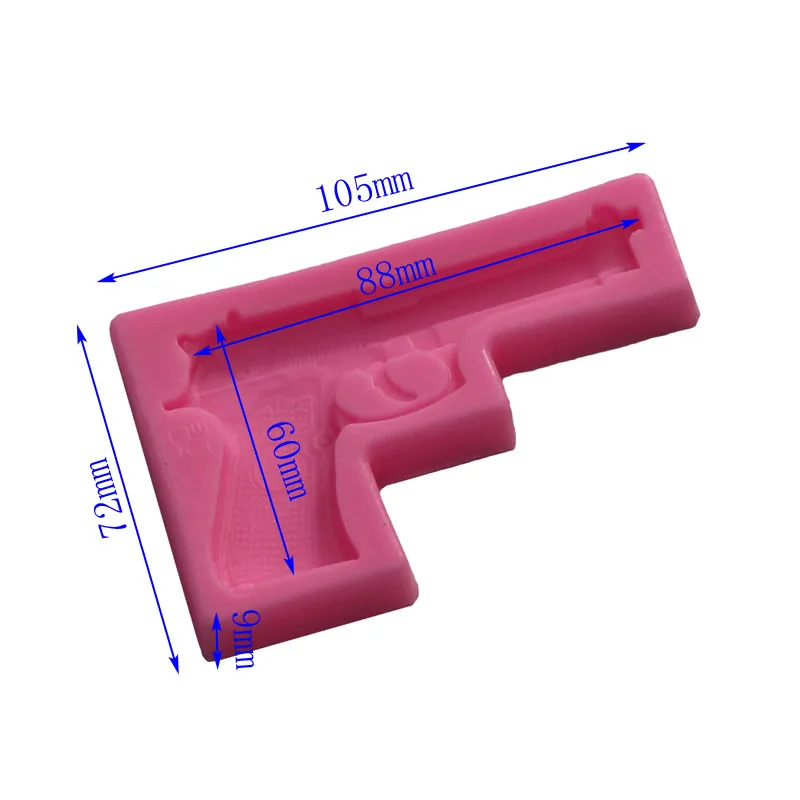 Gun Pistol Shape 3D Silicone Mold IMG_3436