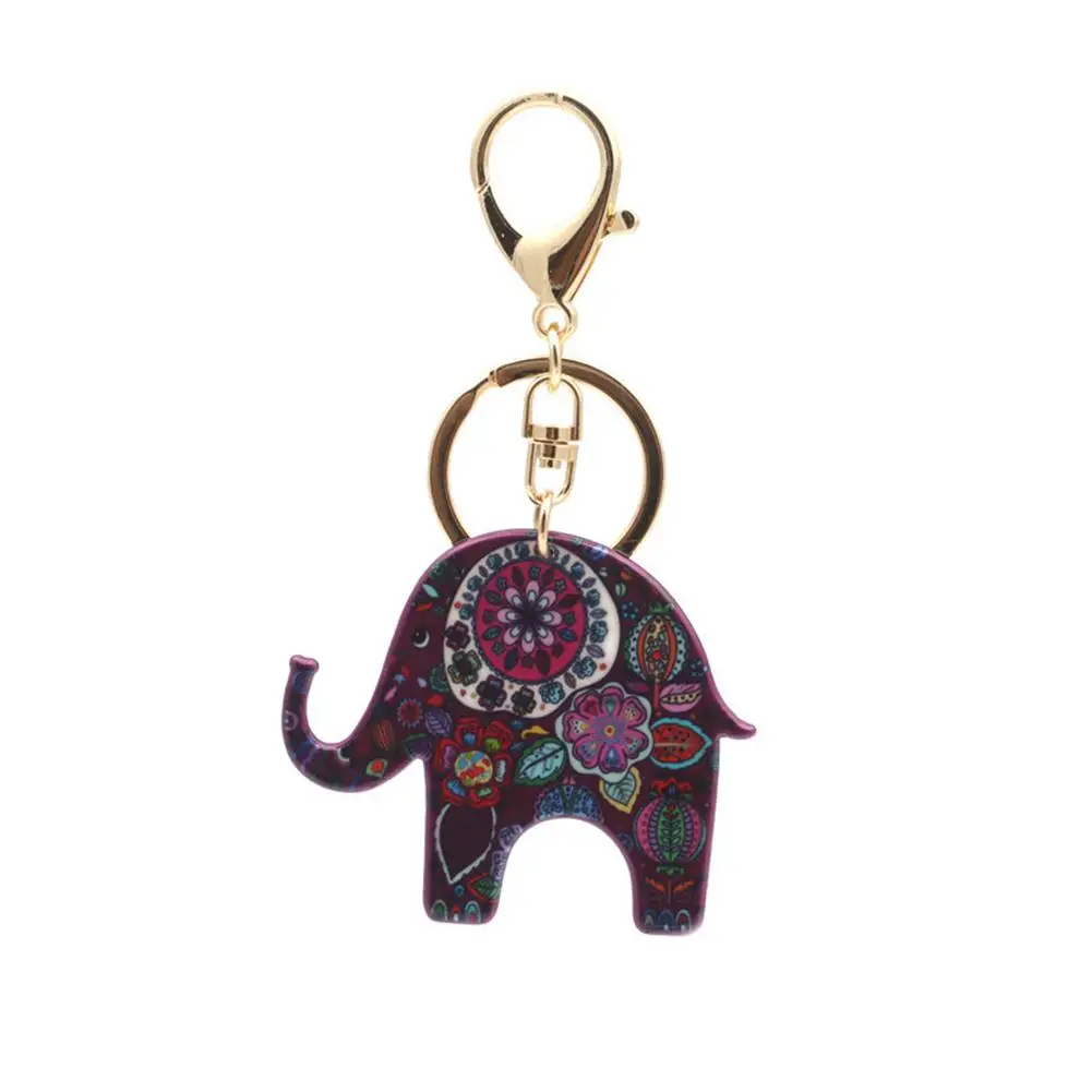 DreamBell Acrylic Elephant Key Ring Lovely Key Chain Bag Hanger Pendant