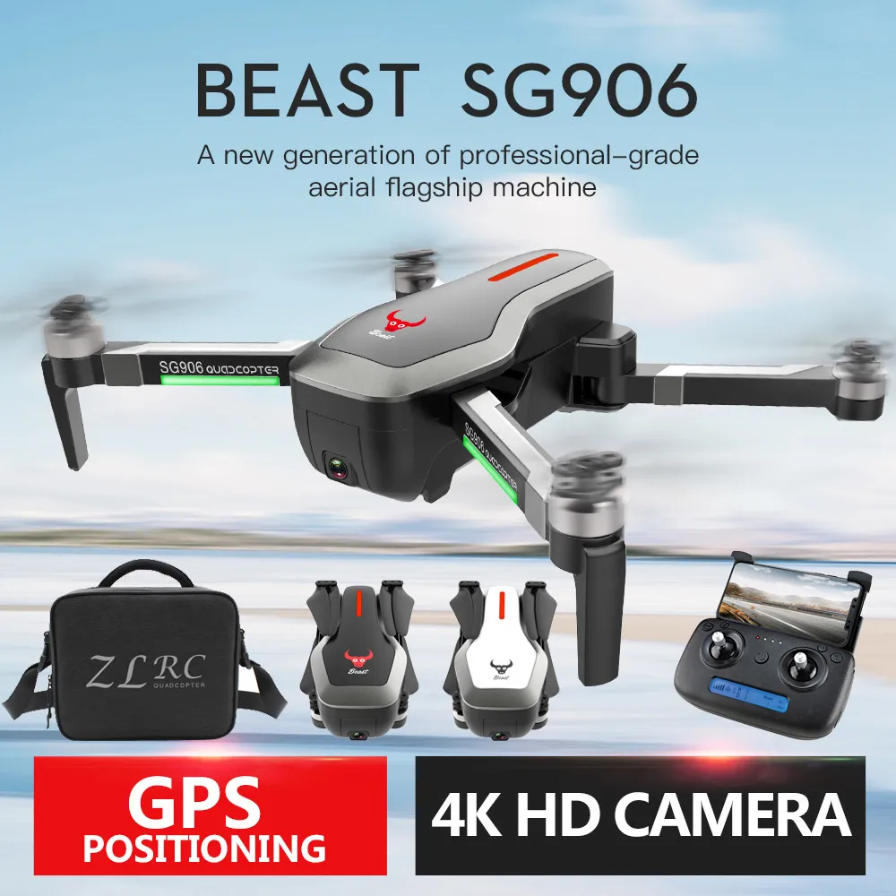 

4K Camera HD Drone 5G Wifi RC Quadcopter Drone Video FPV Camera Helicopter Toy Drone for Kids Gift SG906 + professional Bag #M