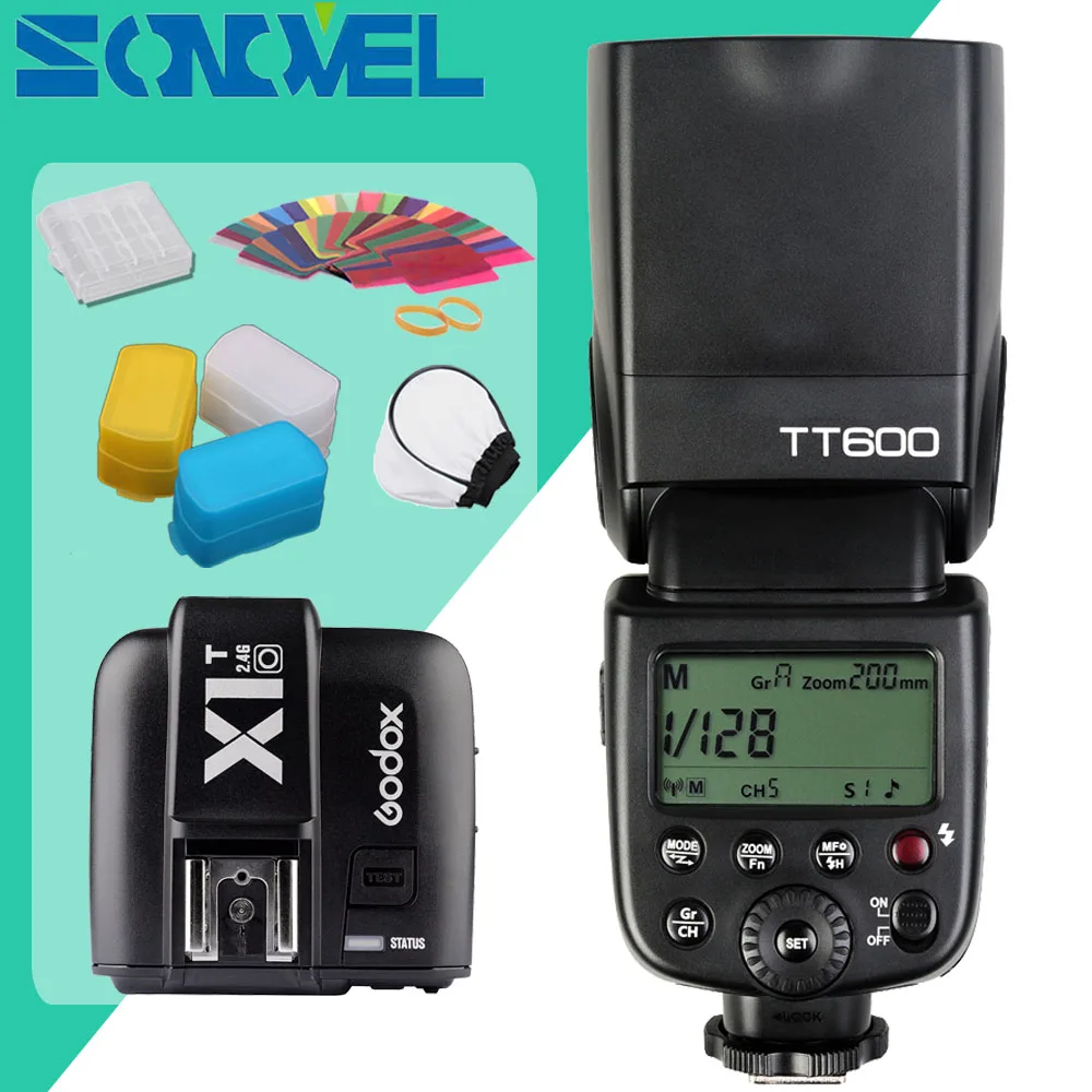 Godox TT600 2 4G Беспроводная вспышка для камеры Speedlite + X1T-O TTL 1/8000s беспроводной