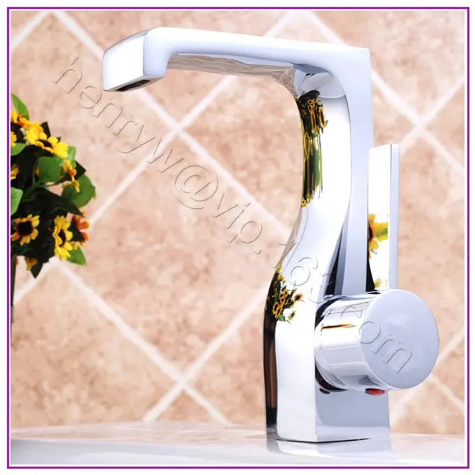 

L16507 - Luxury Deck Mounted Chrome Color Brass Vanity Faucet