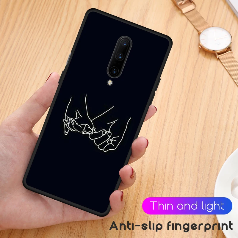 Черный матовый чехол для телефона Oneplus 7 Pro Mini Heart чехол s для OnePlus 7 One Plus 7 Pro 1+ 7Pro Мягкий ТПУ чехол для пары