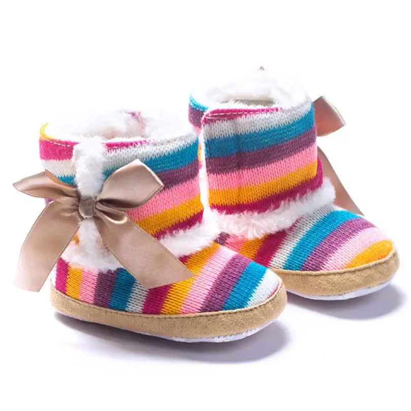 Baby font b Boots b font 2017 Fashion Baby Girl Rainbow Soft Sole Snow font b