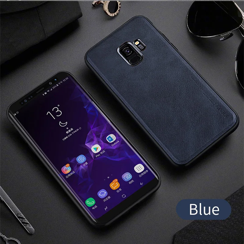 X-Level кожаный чехол для samsung S9 Plus мягкий Силиконовый противоударный чехол для samsung Galaxy s9 s9+ чехол - Цвет: Blue