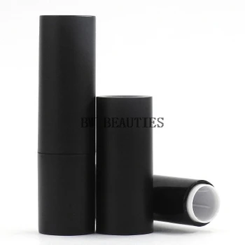 

500Pcs/Lot 3.5g empty round black lipstick tube containers, lip balm bottle high quality cosmetic makeup lip stick container
