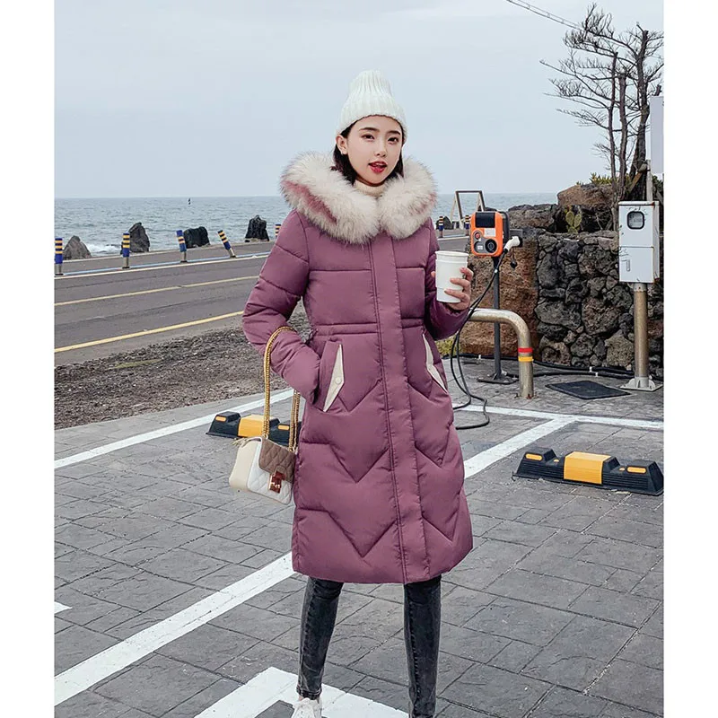 

Plus size Down cotton jackets 2019 Fashion Women Winter Coat Long Thicken Warm Jacket Down Cotton Padded Jacket Outwear Parkas