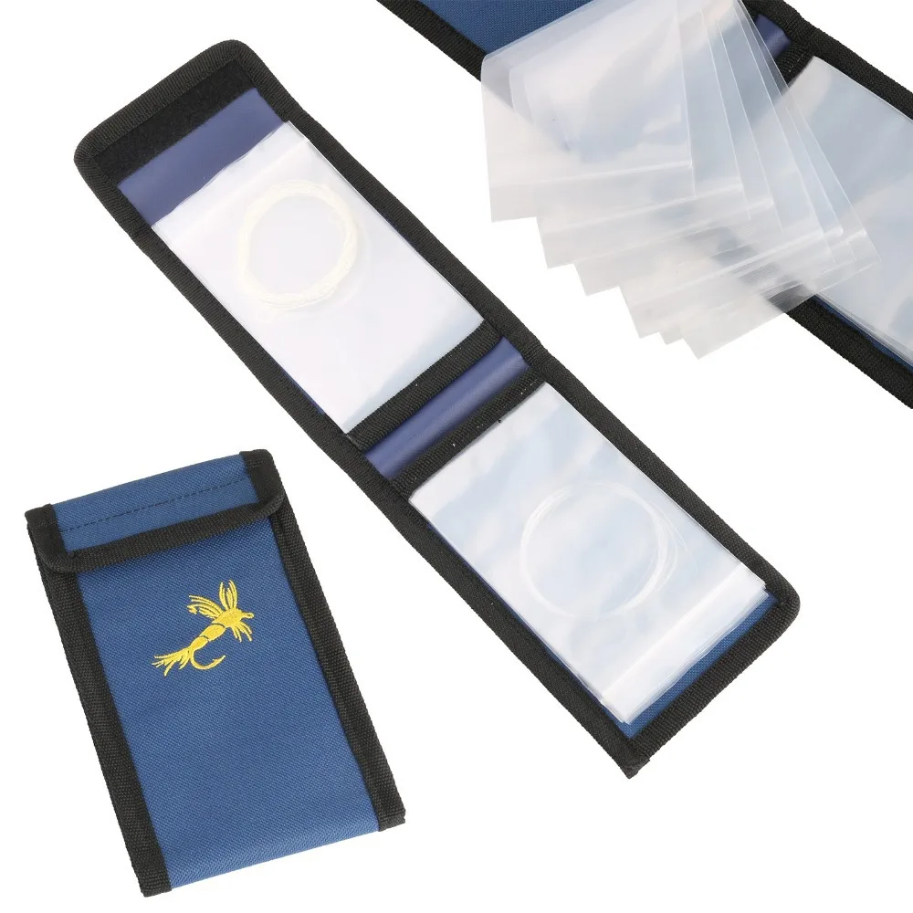 Blue Fishing Line Leader And Tube Fly Storage Wallet 17.5*10.5cm