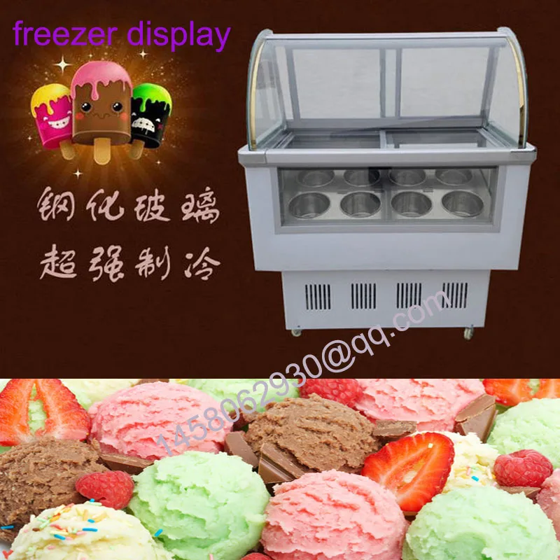

hard ice cream display porridge display cabinet supermarket fresh food freezer display refrigerator with 8 taste