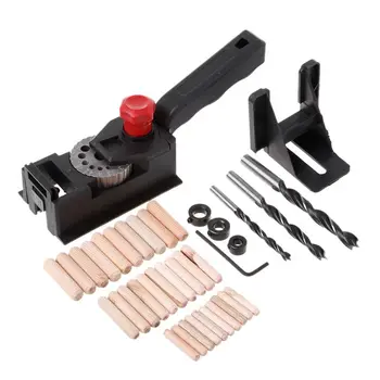 

38pcs Punch Locator 10 Holes Woodworking Punching Positioning Fixture Device DIY 3mm-12mm Bit Limit Ring Kit With Scale Ruler