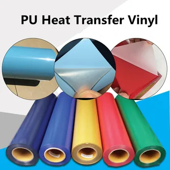 

30cm x 100cm (11.8"x39.37") Heat Transfer Vinyl Film Iron on T-shirts PU HTV Film DIY Decorative Vinyl Film 10 Colors to Choose