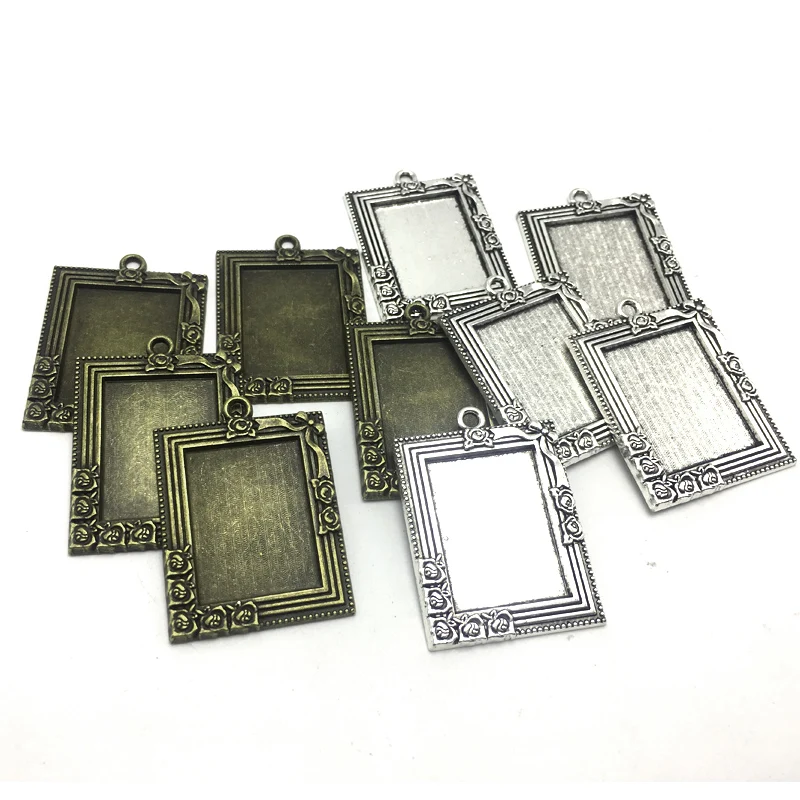 Photo Frame 10pcs Retro Antique Bronze MINI Painting Frame Creative Decorative DIY Photo Frame Pendant Home Decoration Parts photo frame