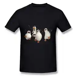 Футболка Дешевые Продажа 100% хлопок Мужская Пингвины Мадагаскара Мужская Повседневное короткие с круглым вырезом футболки