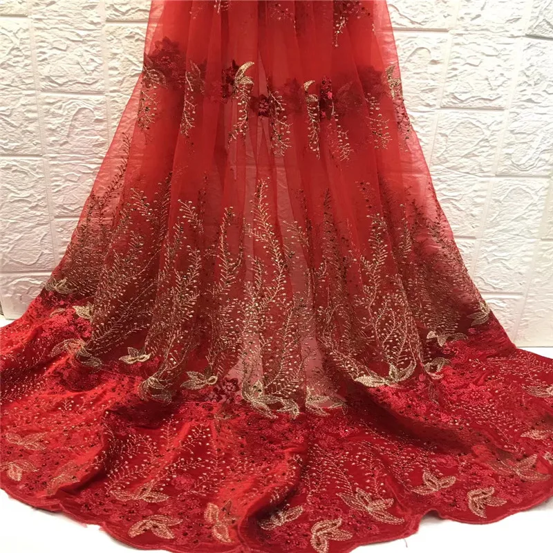 

2018 Latest Africa french lace royal blue mbroidery tulle lace fabric 3d flower Stones Nigerian lace fabrics for sale HJ1340-1