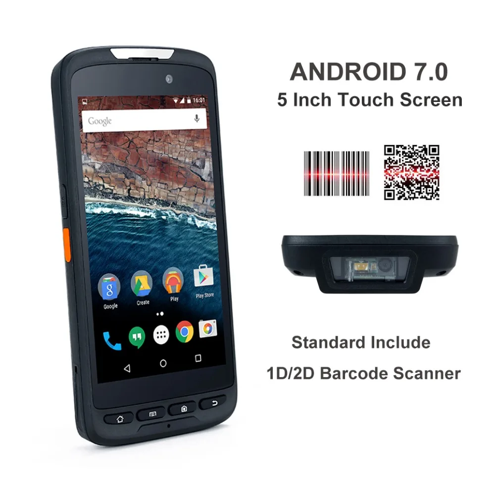 4G LTE Android7.0 rugged nfc rfid reader 2d barcode scanner all in one handheld smartphone rugged android pda barcode