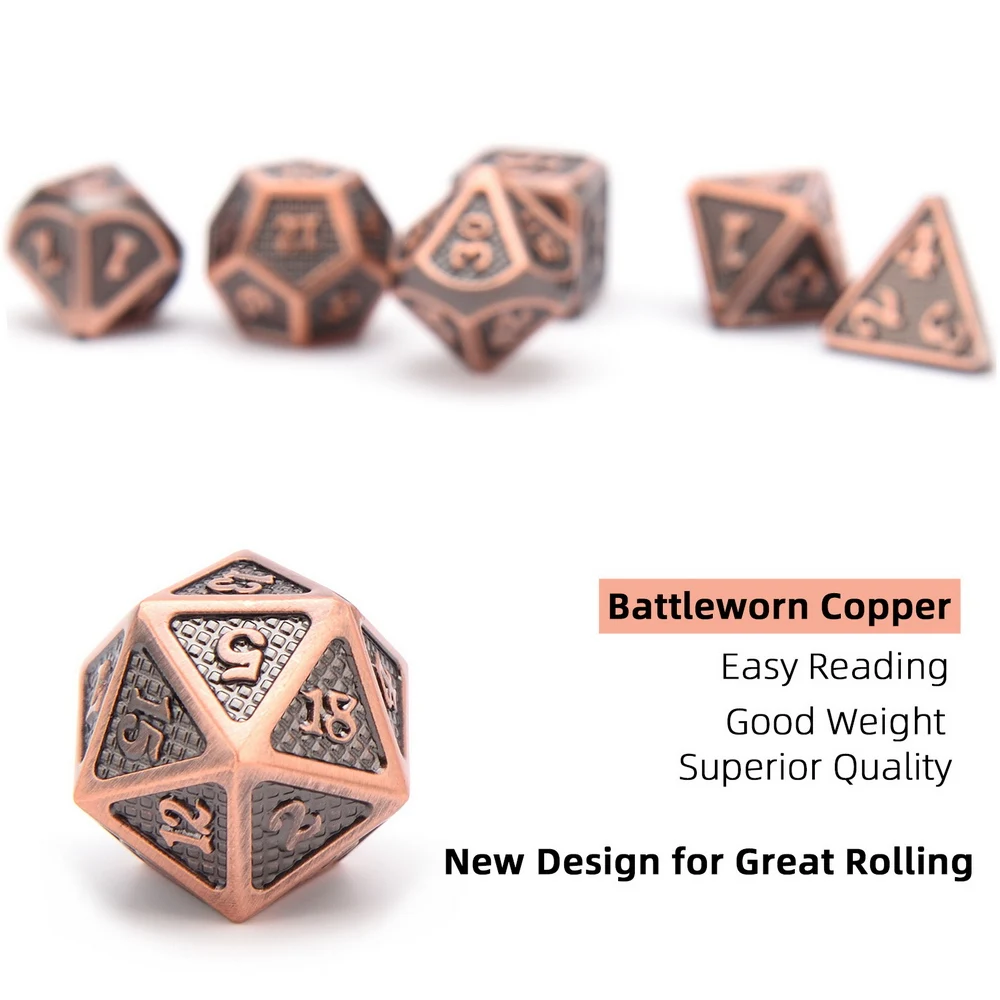 Battleworn Серебряный набор из 7 металла Dice Die D4 D6 D8 D10 (00-90,0-9) D12 D20 для ролевых игр Подземелья и Драконы Pathfinder