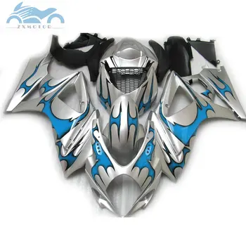 

Free Custom Fairing kits for Suzuki GSXR 1000 2007 2008 GSXR1000 K7 K8 ABS motorcycle street fairings kit 07 08 blue flames GD12