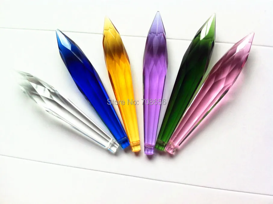 

30pcs 76MM HAND CUT CRYSTAL GLASS ICICLE CHANDELIER DROPS