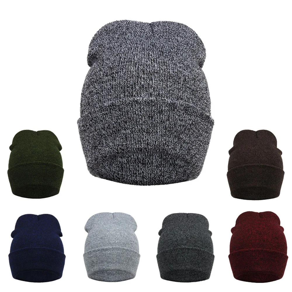 

Women Hat Solid Knitted Beanie Winter Hats for Women Mens Ladies Unisex Bone Cotton Spring Autumn Keep Warm Skull Cap 2018